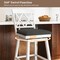 Costway 29" Bar Stool Wooden Chair Set of 1/2/3/4 with Contoured Backrest Swivel Padded Seat White